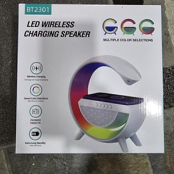 Bluetooth Speaker Night Lights Wireless Phone Charger Station FM Radio Lamp Gift - Picture 6 of 8